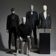 Load image into Gallery viewer, Jelimate Clothing Store Matte Gray Male Mannequin Full Body,Fiberglass Mannequin Male Body Bottom Leg,Window Display Business Model Clothing Dress Form
