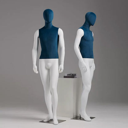 Jelimate Male Full Body Mannequin for Clothes Display,Upper Body Linen Dress Form Painting Bottom Leg,Men Mannequin Torso Display Manikin Dummies