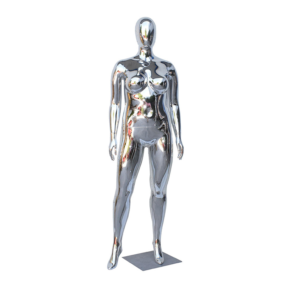Jelimate Fashion Mirror Silver Golden Plus Size Mannequin Full Body,Plate Chrome Gold Mannequin Torso Female Plus Size Dress Form,Clothing Display Model Props