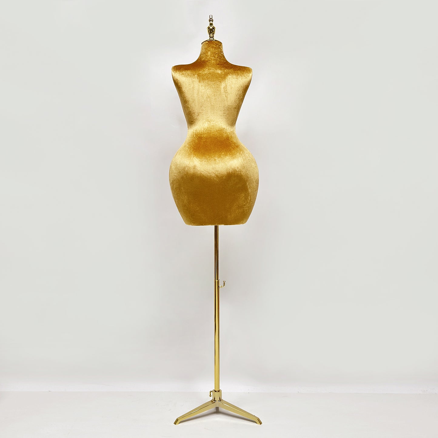 Maniquí de cuerpo entero de terciopelo dorado para mujer de Jelimate, maniquí de boda ajustable con forma de vestido de mujer, modelo de talla grande con cintura delgada y caderas grandes