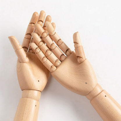 Jelimate Female Mannequin Hand Dress Form,Movable Wooden Hand Model Flexible Fingers,Glove Sunglasses Ring Jewelry Display Mannequin Hand Manikin