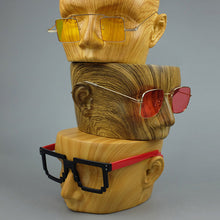 Load image into Gallery viewer, Jelimate Colorful Clear Male Mannequin Head Stand,Glasses Display Stand Sunglasses Holder Display Head Form Sunglasses Storage Rack JMCH01

