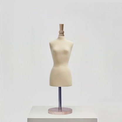 JELIMATE Female Half Scale Dress Form With Wooden Base,Fully Pinnable 1/2 Scale Tailor Mannequin Dressmaker Dummy,Mini Female Half Scale Mannequin Sewing Dress Form,1:2 Miniature Sewing Half Size Mannequin