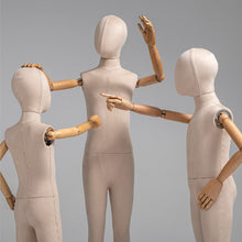 Load image into Gallery viewer, Jelimate Luxury Male Kid Female Velvet Mannequin Full Body with Wooden Arms,Window Display Dress Form Brand Model,Manikin Head Display Dummy
