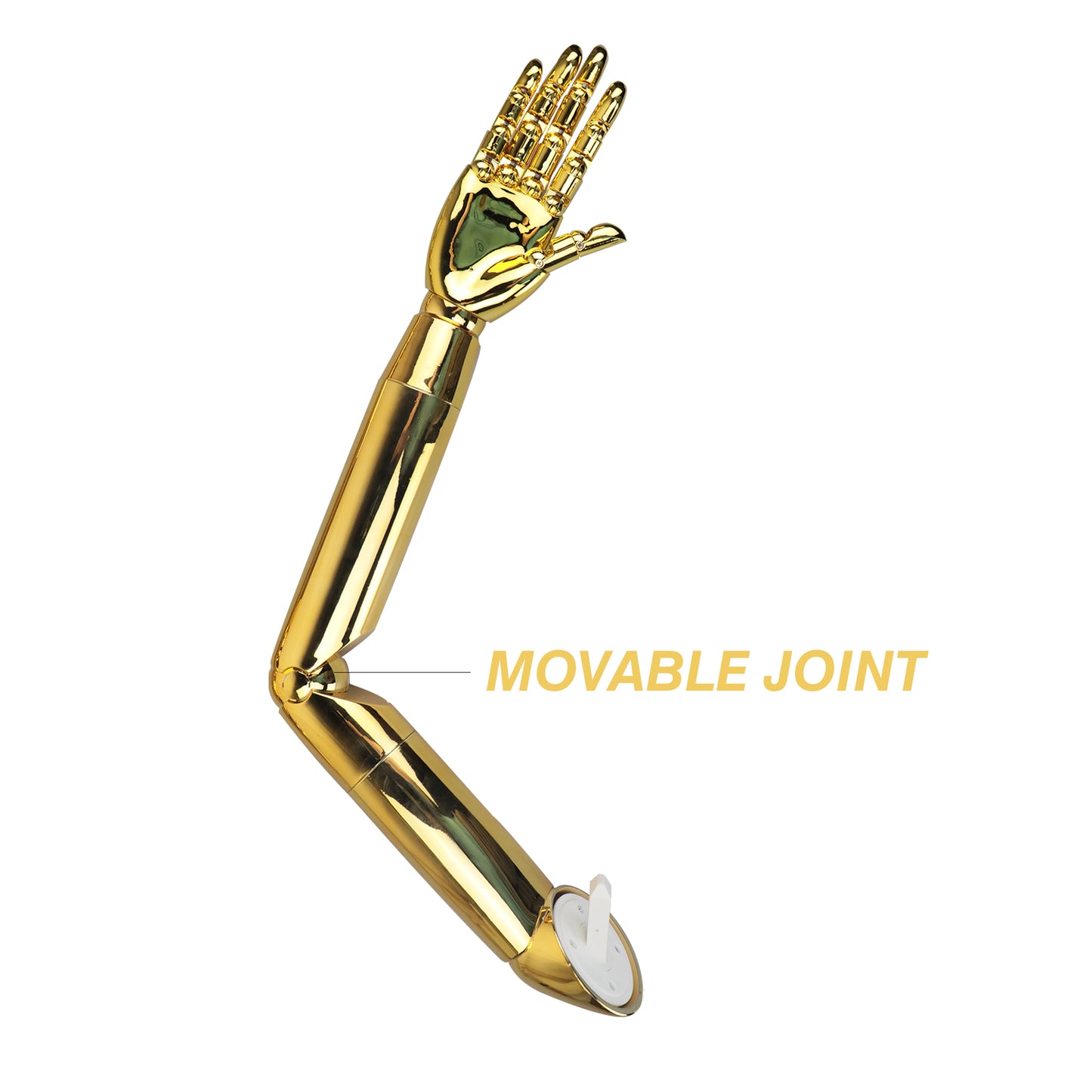 Jelimate Silver Gold Female Mannequin Hand Form,Chrome Golden Movable Joint Hand Model Props,Glove Ring Jewelry Display Mannequin Hand Stand