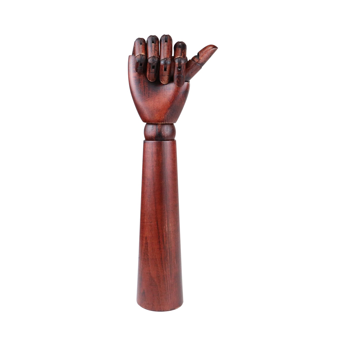 Jelimate Natural Wood Color Red Brown Black Wooden Hand Mannequin,Flexible Fingers Sunglasses Jewelry Display Mannequin Hand Model,Home Decoration Hand Dress Form Ring Display Stand