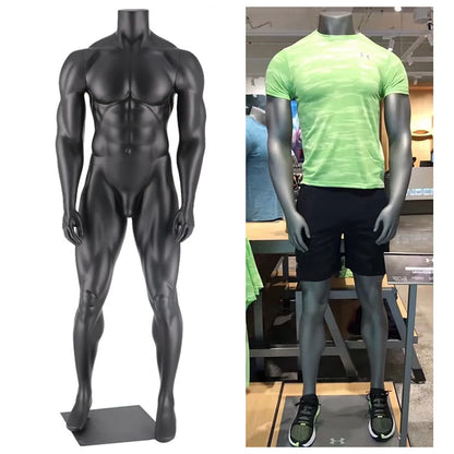 Jelimate Luxury Window Adult Male Mannequin Full Body,Muscle Sport Mannequin Torso With/Without Head,Clothing Dress Form Athletic Mannequin Fitness Model