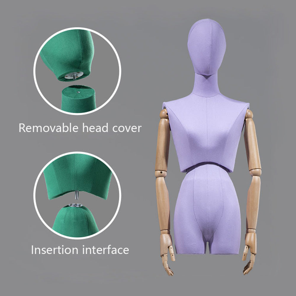 Jelimate Luxury Twist Waist Female Display Mannequin Torso Stand,Clothing Store Colorful Linen Fabric Mannequin Body,Window Display Dress Form Torso