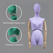 Load image into Gallery viewer, Jelimate Luxury Twist Waist Female Display Mannequin Torso Stand,Clothing Store Colorful Linen Fabric Mannequin Body,Window Display Dress Form Torso

