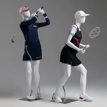 Jelimate High Quality Male Female Full Body Mannequin,Fiberglass Tennis Golf Playing Sport Mannequin,Window Display Clothing Dress Form Athletic Model