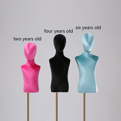 Jelimate Window Display Mannequin Torso Kid Dress Form,Colorful Velvet Dress Form Bust Model,Clothing Dress Form Baby Mannequin Dressmaker Dummy