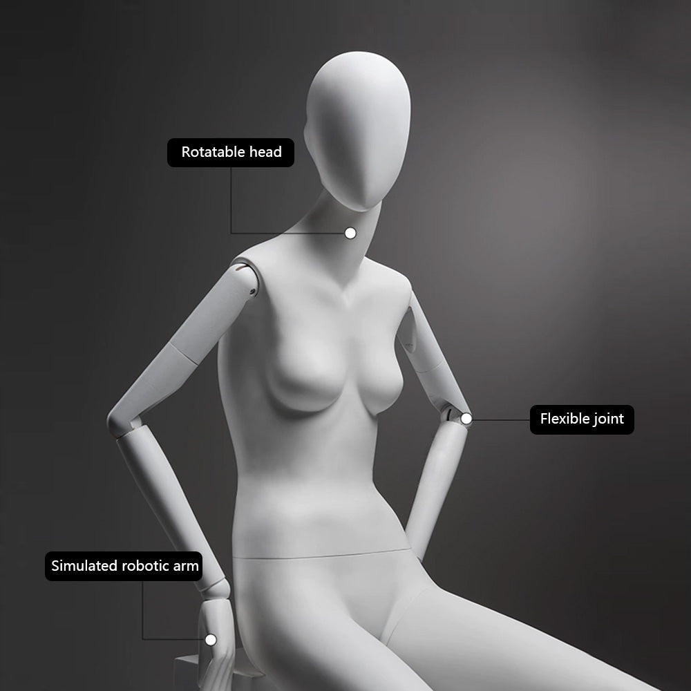 Jelimate Clothing Store Female Full Body Mannequin With High Heel,Sitting Standing Women Window Display Mannequin,Female Dress Form Clothing Display Model Props