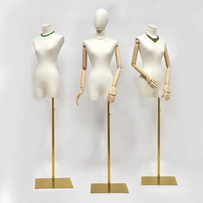 Maniquí de mujer de medio cuerpo de tamaño adulto de Jelimate, maniquí de exhibición de ropa, maniquí de torso, maniquí de mujer con cubierta de tela para escaparate