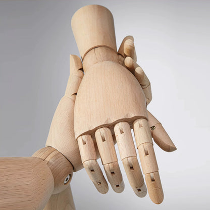 Jelimate Natural Wood Color Wooden Hand Mannequin With/Without Base,Female Mannequin Hand for Bag Ring Sunglasses Hat Display,Jewelry Display Hand Model