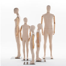 Load image into Gallery viewer, Jelimate Luxury Male Kid Female Velvet Mannequin Full Body with Wooden Arms,Window Display Dress Form Brand Model,Manikin Head Display Dummy
