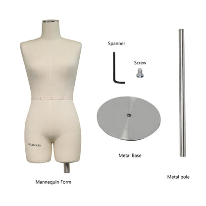 JMSIZE12 Half Scale Female Dress Form For Pattern Making,1/2 Scale Miniature Sewing Mannequin for Women,Mini Tailor Mannequin for Fashion Designer Fashion School Draping Mannequin