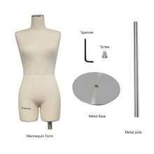 Load image into Gallery viewer, JMSIZE12 Half Scale Female Dress Form For Pattern Making,1/2 Scale Miniature Sewing Mannequin for Women,Mini Tailor Mannequin for Fashion Designer Fashion School Draping Mannequin
