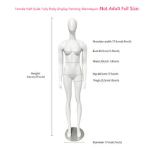 Load image into Gallery viewer, JM300 Matte White Half Scale Female Dress Form For Pattern Making,1/2 Scale Miniature Mannequin for Women,Mini Display Mannequin Full Body for Fashion Designer Fashion School
