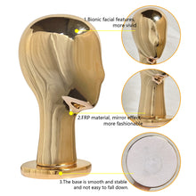 Load image into Gallery viewer, Luxury 33cm Gold Head Mannequin Display Dress Form Torso,Upper Torso Plate Mannequin Head Form,Manikin Head For Wigs Hat Holder JM011GOLDEN-33CM
