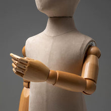 Load image into Gallery viewer, Jelimate Clothing Store Kid Display Mannequin Torso Dummy,Colorful Linen Dress Form With Wooden Arms,Manikin Head Child Model Clothing Dress Form
