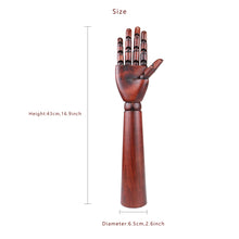 Load image into Gallery viewer, Jelimate Movable Wooden Hand Mannequin,High Quality Wood Mannequin Hand Display,Flexible Fingers Jewelry Display Props
