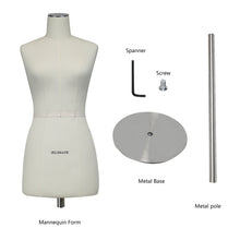 Load image into Gallery viewer, JM260 SIZE12 Half Scale Female Dress Form For Pattern Making,1/2 Scale Miniature Sewing Mannequin for Women,Mini Tailor Mannequin for Fashion Designer Fashion School Draping Mannequin
