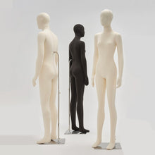Lade das Bild in den Galerie-Viewer, Jelimate Female Male Full Body Sitting Standing Flexible Mannequin,Black Beige Fully Pinnable Soft Foam Dress Form,Jewelry Clothing Mannequin Body
