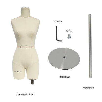 JELIMATE Half Scale Women Dress Form For Pattern Making,Miniature Female Dress Form For Sewing Not Fully Pinable Dressmaker Dummy,Fashion Designer Used Mini Tailor Mannequin for Draping Mannequin Size 4