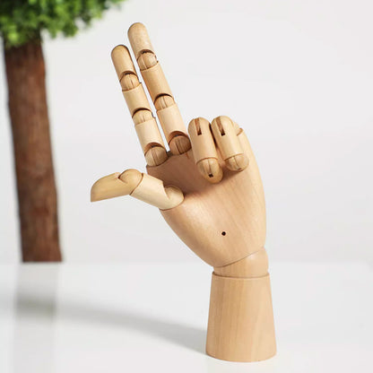 Jelimate Vintage Female Male Mannequin Hand Wooden Hands,Left Right Hand Model Wood Mannequin Hand,Movable Human Artist Manikin Hand,Shop Home Decor Gloves Ring Jewelry Display Hand Form