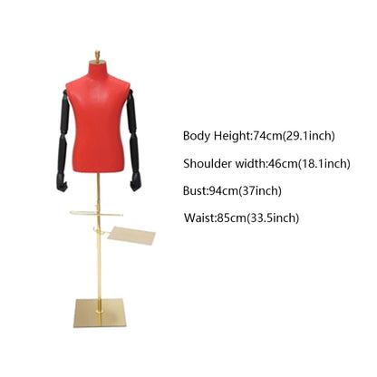 Jelimate Clothing Store Headless Male Mannequin Torso,Colorful Men Leather Mannequin for Pant/Suit Display,Leather Dress Form Clothing Display Model