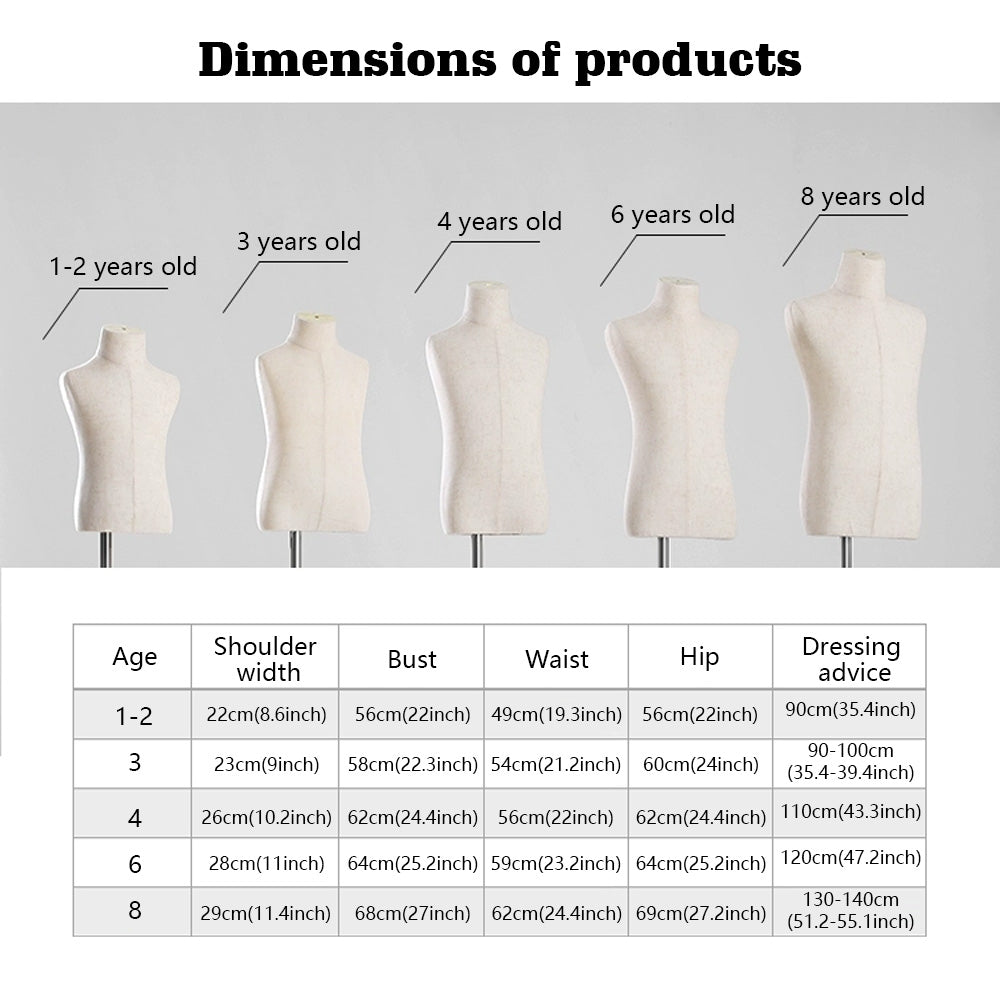 Jelimate High End Women Men Clothing Store Kid Mannequin Torso With Silver Arms,Window Display Kid Dress Form,Clothes Display Model Child Dress Form