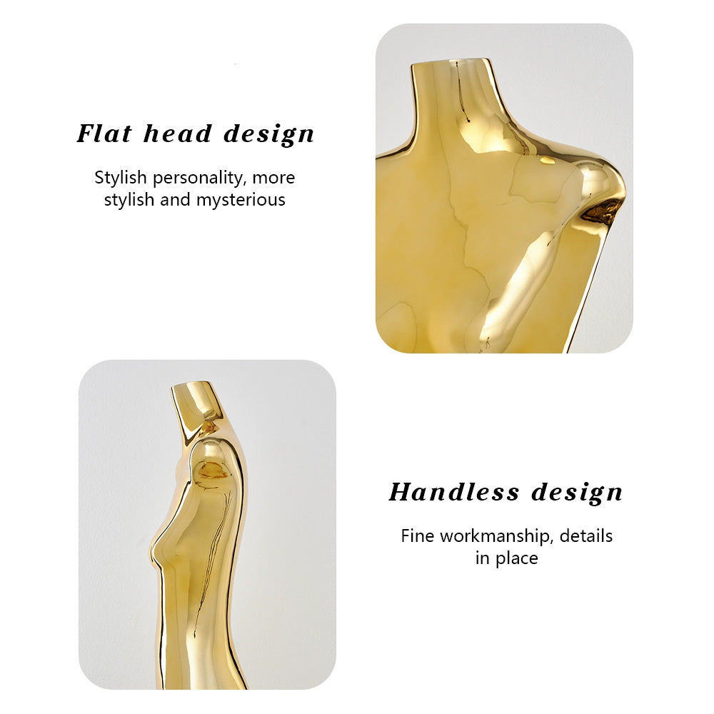 Jelimate High Quality Electroplated Female Mannequin Torso Without Head,Women Dress Form Flat Shoulder Model,Window Display Adult Clothing Dress Form Props