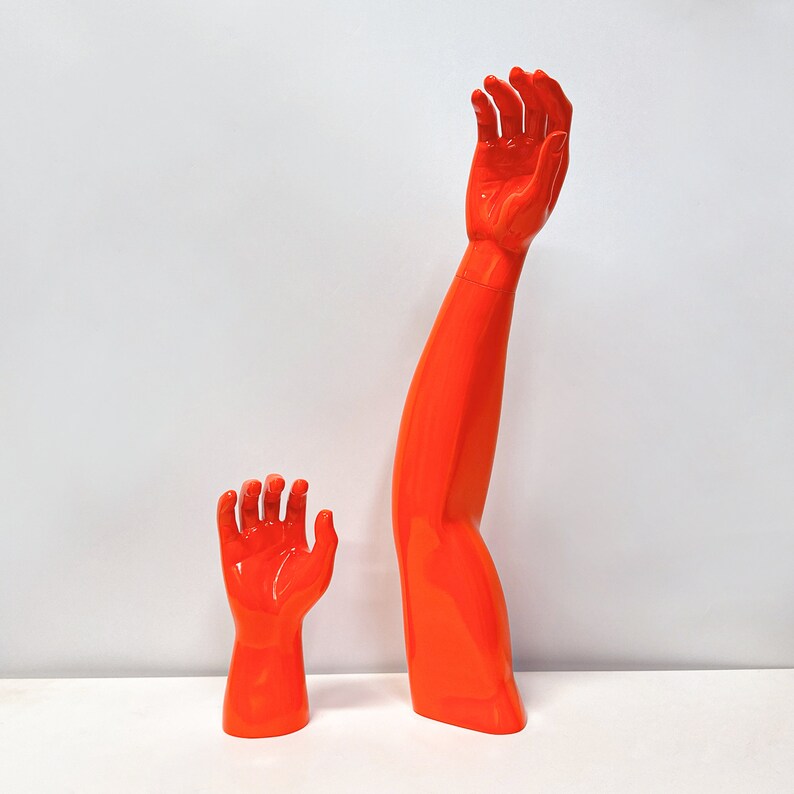 Jelimate Window Display Male Mannequin Hand,Knee,Arm And Foot Protector Props,Fiberglass Orange Sport Mannequin For Glove Shoe Sock Display,Male Torso Mannequin Fitness Model Men Dress Form