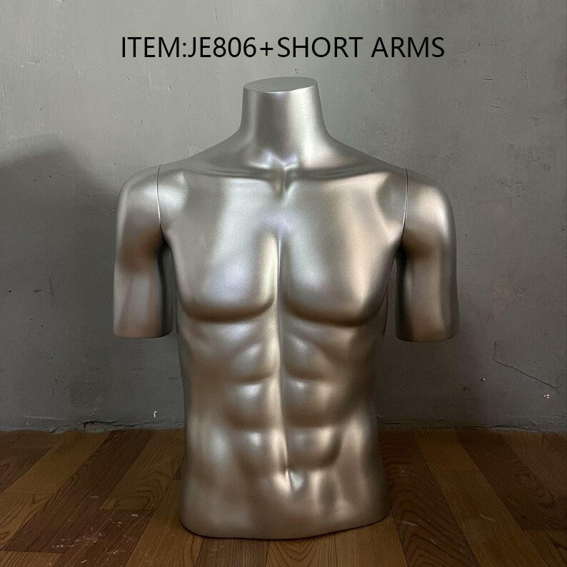 Jelimate Half Body Male Mannequin Torso,Fiberglass Male Mannequin Bust,Upper Torso Mannequin For Tabletop,Men Sport Manenquin Clothing Display Model,Window Display Male Dress Form Mannequin