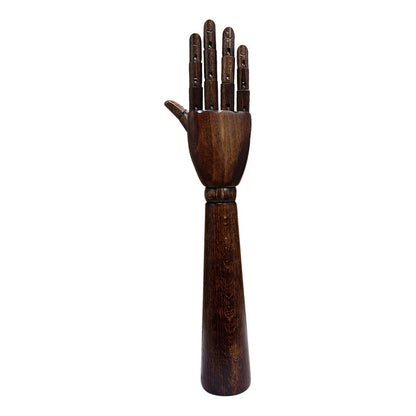 Jelimate Natural Wood Color Red Brown Black Wooden Hand Mannequin,Flexible Fingers Sunglasses Jewelry Display Mannequin Hand Model,Home Decoration Hand Dress Form Ring Display Stand