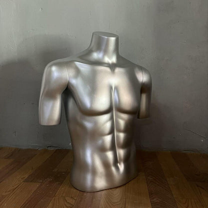 Jelimate Half Body Male Mannequin Torso,Fiberglass Male Mannequin Bust,Upper Torso Mannequin For Tabletop,Men Sport Manenquin Clothing Display Model,Window Display Male Dress Form Mannequin