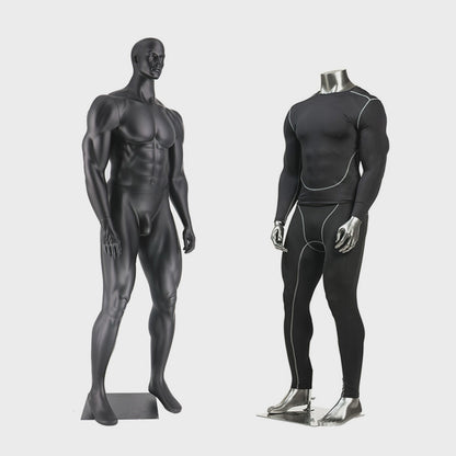 Jelimate Luxury Window Adult Male Mannequin Full Body,Muscle Sport Mannequin Torso With/Without Head,Clothing Dress Form Athletic Mannequin Fitness Model