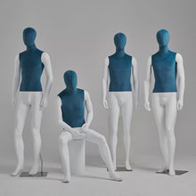 Load and play video in Gallery viewer, Jelimate Male Full Body Mannequin for Clothes Display,Upper Body Linen Dress Form Painting Bottom Leg,Men Mannequin Torso Display Manikin Dummies
