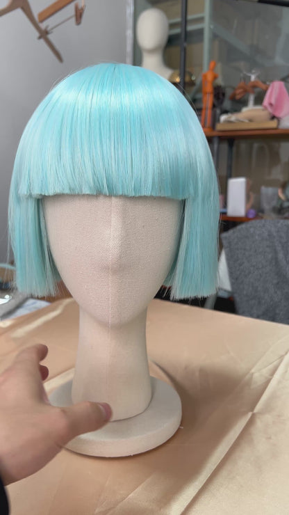 Jelimate Colorful Female BoBo Wigs for Mannequin Head,Short Hair With Bangs Mannequin Decoration Wigs,Clothing Store Female Dress Form Mannequin With Wigs