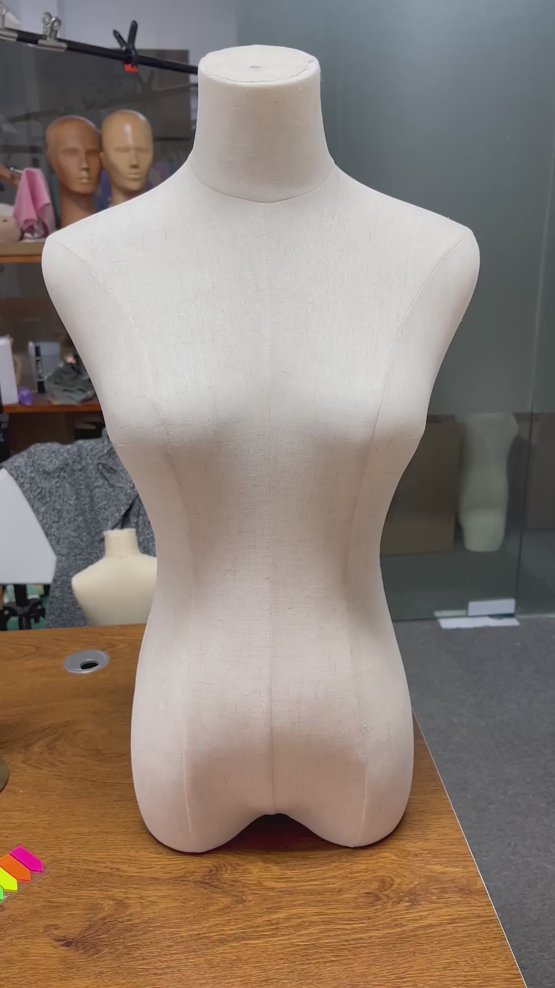 Female Dress Form Torso Body Mannequin w/ Adjustable Wood Stand