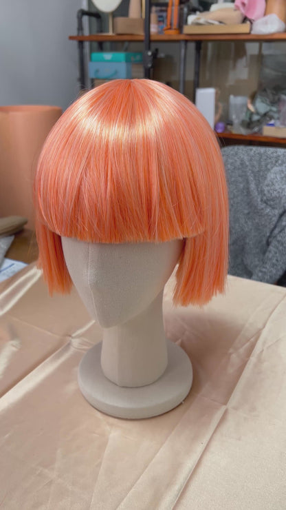 Jelimate Luxury Female BoBo Wigs,Candy-Colored Bangs Short Straight Hair,Women Hair for Clothing Store Mannequin Head Decoration,Clothing Dress Form With Wigs