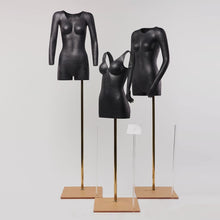 Load and play video in Gallery viewer, Jelimate Custom 3D Hollow Black Mannequin Torso Female,Women Dress Form Mannequin for Clothing Display,Craft Sticker Display Stand Underwear Mannequin
