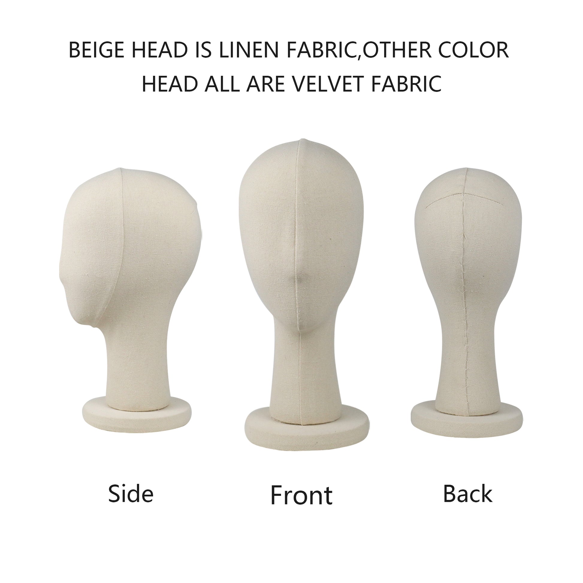 Jelimate Female Colored Velvet Head Mannequin Head Stand Jewelry