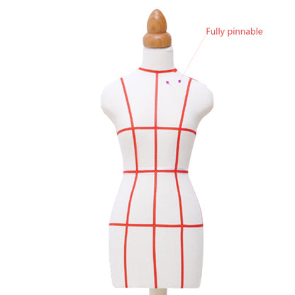 JELIMATE Female Half Scale Dress Form For Pattern Making,1/2 Or 1/3 Or 1/4 Scale Miniature Women Sewing Dress Form Mannequin,Fashion Designer And Fashion School Used Mini Tailor Mannequin For Teaching,Fully Pinnable Half Size Scale Form