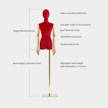 Load image into Gallery viewer, Luxury Half Body Female Display Dress Form Mannequin,Upper Body Velvet Mannequin Torso,Mannequin Head For Wigs,Clothing Display Model Props
