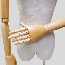 Load image into Gallery viewer, Jelimate High End Male Female Torso Mannequin With Wooden Arms,Bamboo Hemp Mannequin Full Body Half Body,Jewelry Wedding Dress Clothing Display Dress Form
