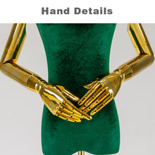 Load image into Gallery viewer, Jelimate Colorful Velvet Display Mannequin Torso Female,Velvet Dress Form With Gold Silver Hand,Window Display Wedding Dress Clothing  Dress Form
