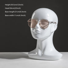 Load image into Gallery viewer, Female Male Fiberglass White Head Mannequin Hat Glasses Mask Cap Headband Wedding Headphone Jewelry Scarf Wig Display Head

