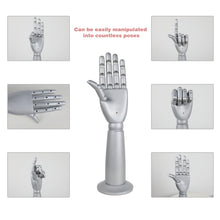 Load image into Gallery viewer, Jelimate silver gray wooden mannequin hand,solid wood hand mannequin dress form,jewellery sunglasses jewelry display hand props
