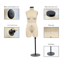 Load image into Gallery viewer, Jelimate Size 6 Female Plus Size Dress Form With Soft Arms,Lingerie Bust Mini Tailor Mannequin Half Scale Dress Form For Sewing, 1:2 Scale Women Plus Size Mannequin Dressmaker Dummy
